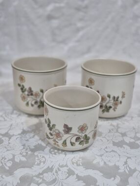 Autume Leaves Set Of 3 Plant Pots Circa 1980s